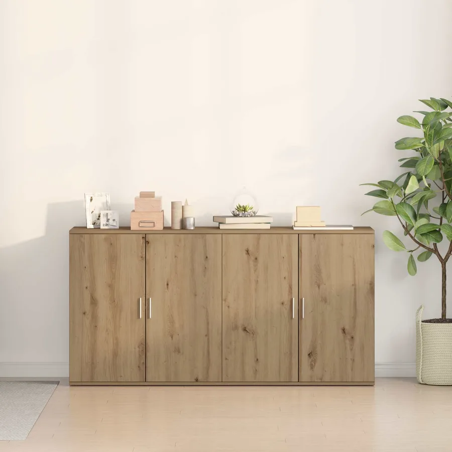 Buffet 2 pcs Chêne artisanal 79 x 38 x 80 cm Bois d'ingénierie - 4