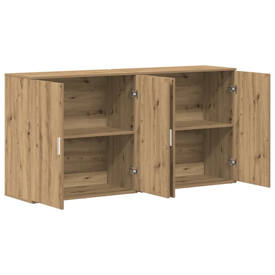 Buffet 2 pcs Chêne artisanal 79 x 38 x 80 cm Bois d'ingénierie - 5