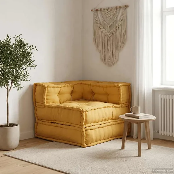 Canapé modulaire jaune 70x70x54 tissu