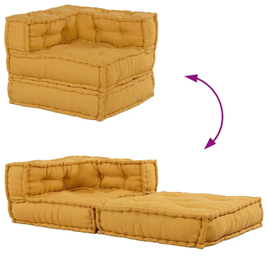 Canapé modulaire jaune 70x70x54 tissu - 10