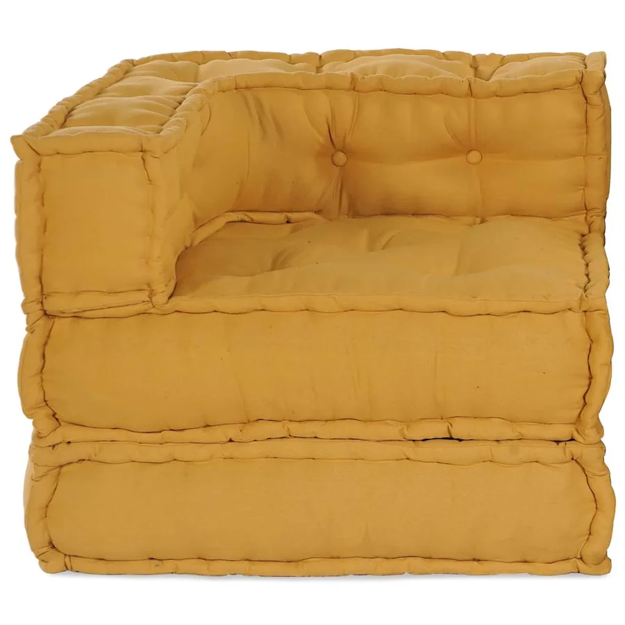 Canapé modulaire jaune 70x70x54 tissu - 4