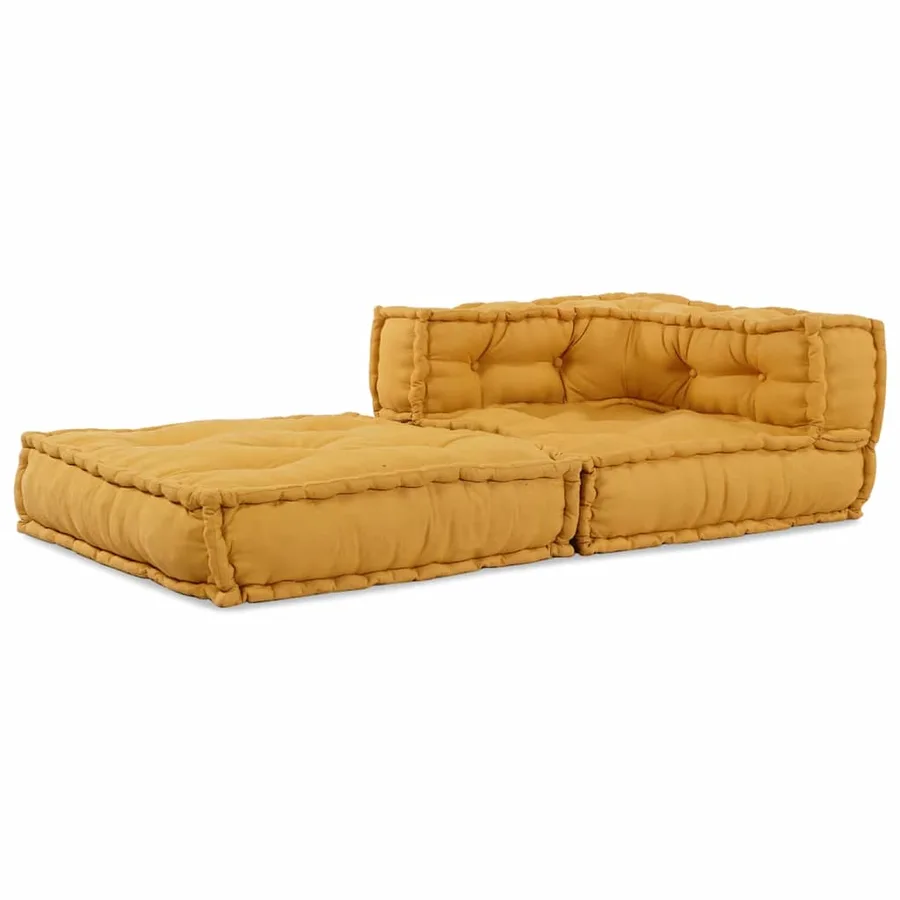 Canapé modulaire jaune 70x70x54 tissu - 5