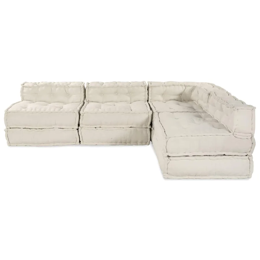 Unité de canapé modulaire 4 pcs Crème Tissu - 3