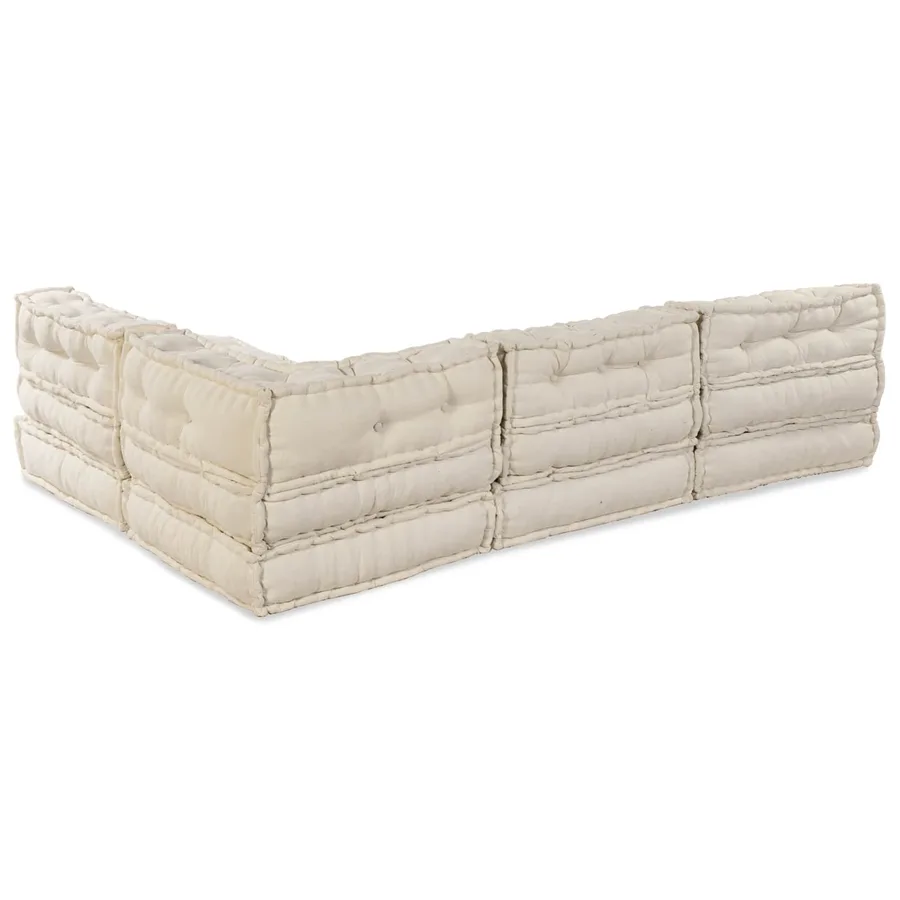 Unité de canapé modulaire 4 pcs Crème Tissu - 4