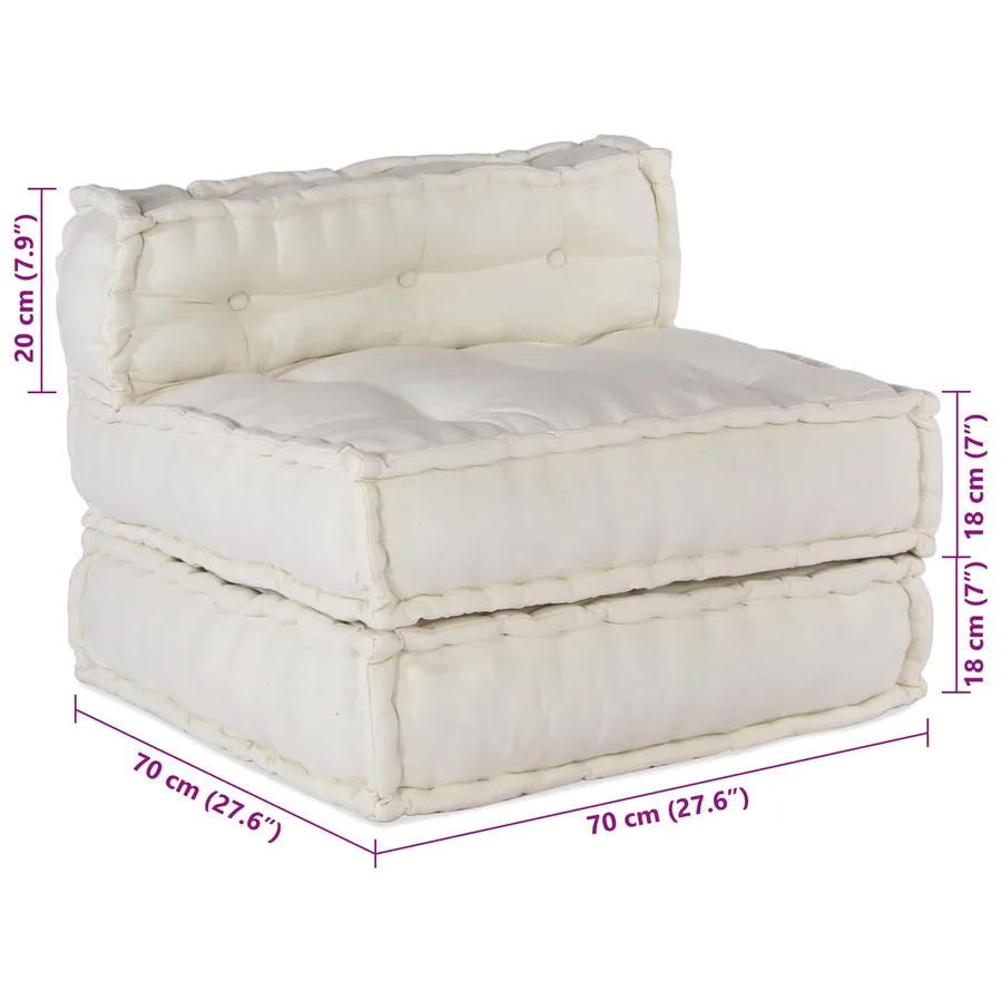 Unité de canapé modulaire 4 pcs Crème Tissu - 5