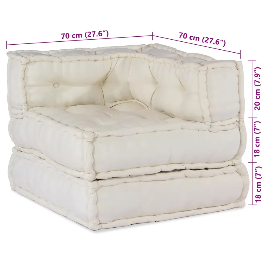 Unité de canapé modulaire 4 pcs Crème Tissu - 6