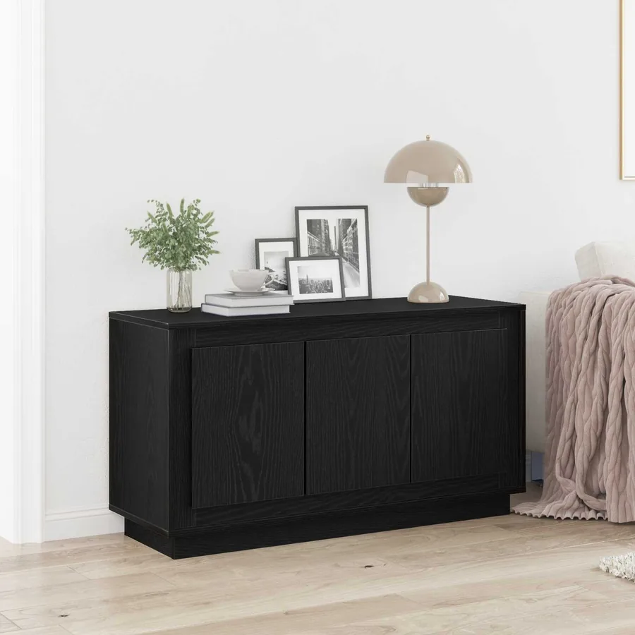 Buffet Chêne noir 102 x 35 x 55 cm Bois d'ingénierie