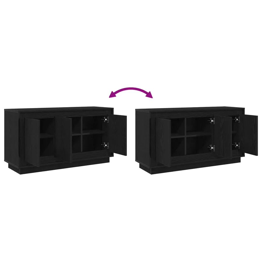 Buffet Chêne noir 102 x 35 x 55 cm Bois d'ingénierie - 11