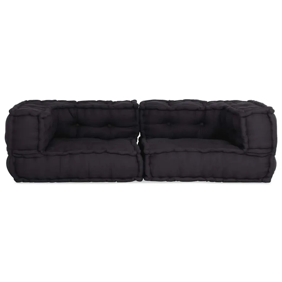 Canapé modulaire 2 places anthracite 140x70x36 tissu - 4