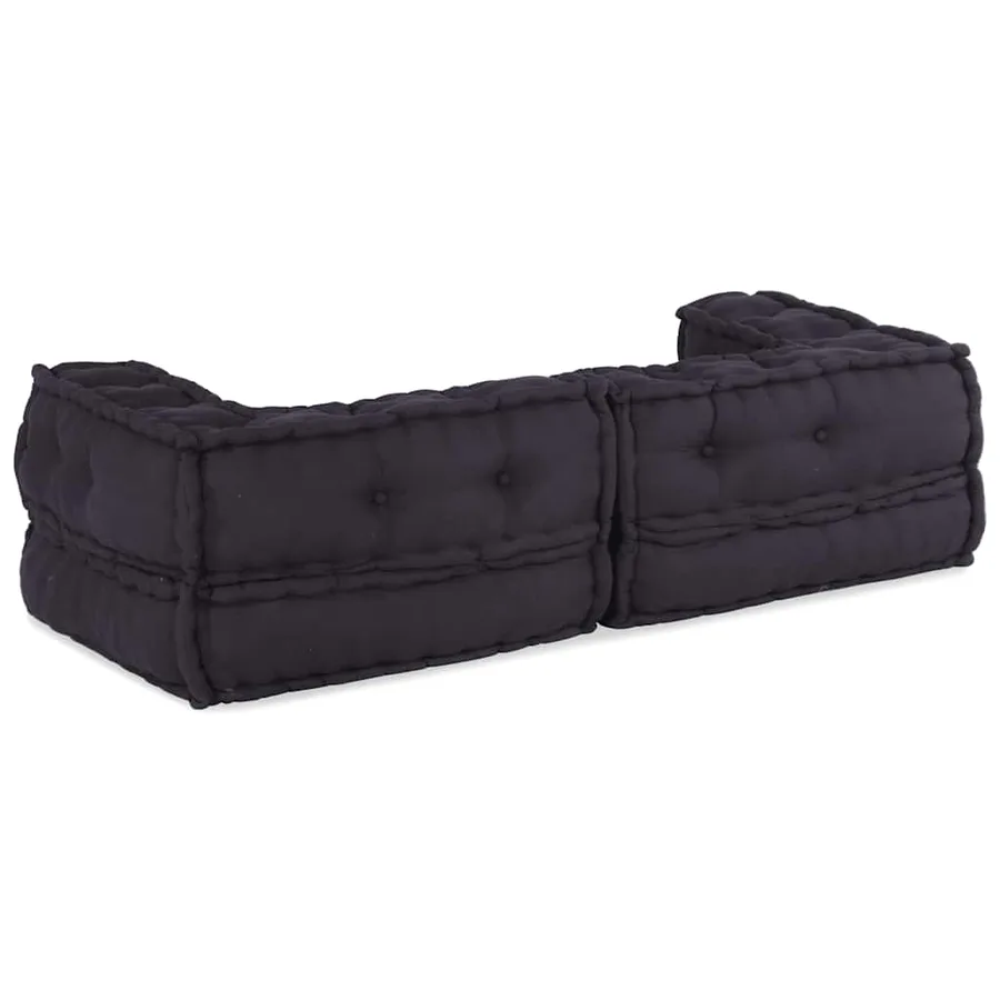 Canapé modulaire 2 places anthracite 140x70x36 tissu - 6