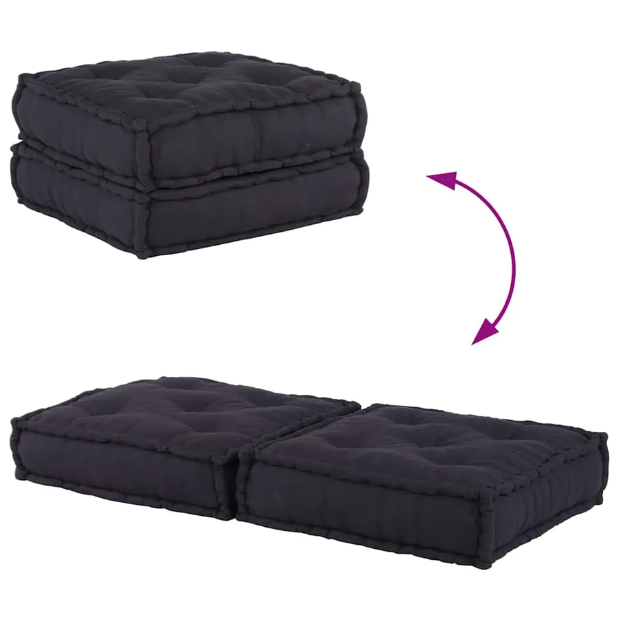 Canapé modulaire 2 places anthracite 140x70x36 tissu - 7