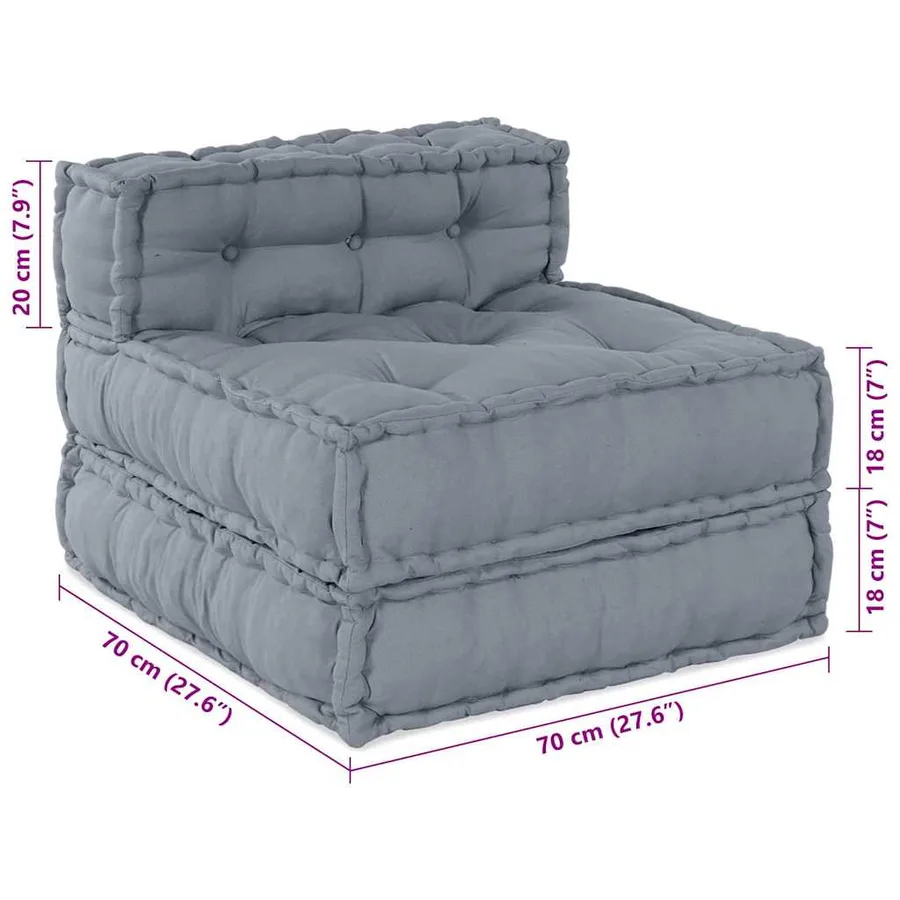 Unité de canapé modulaire 4 pcs Gris Tissu - 14