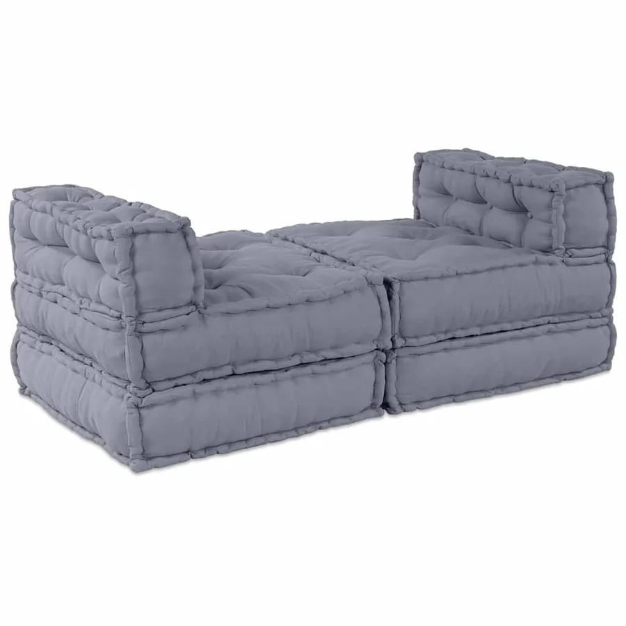 Unité de canapé modulaire 4 pcs Gris Tissu - 4