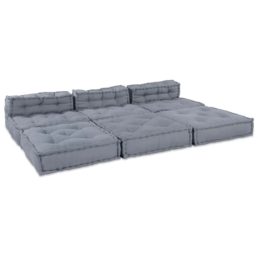 Unité de canapé modulaire 4 pcs Gris Tissu - 6
