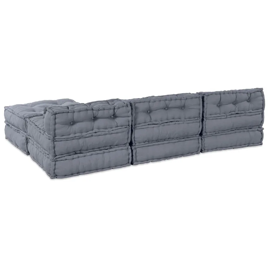 Unité de canapé modulaire 4 pcs Gris Tissu - 8