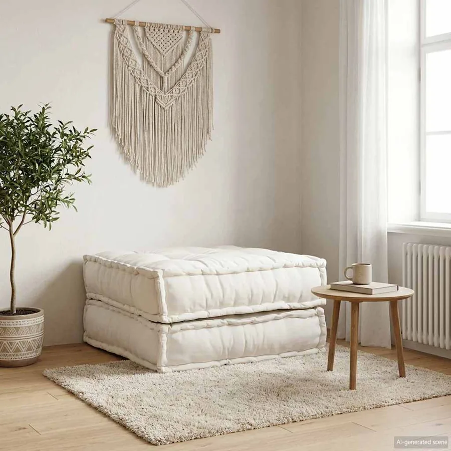 Canapé modulaire crème 70x70x36 tissu
