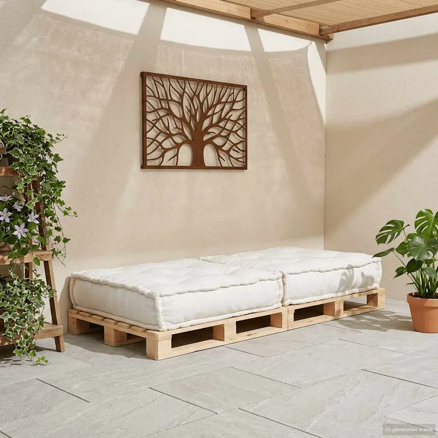 Canapé modulaire crème 70x70x36 tissu - 3