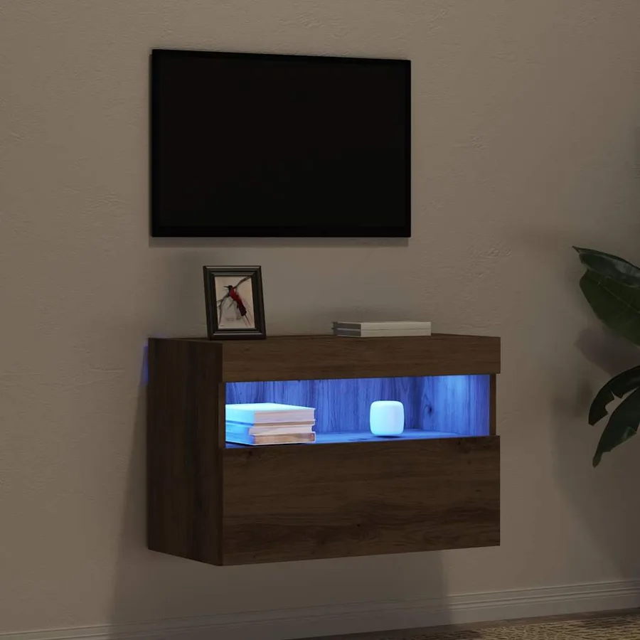 Meuble TV mural 60 x 30 x 40 cm chêne artisanal - 6