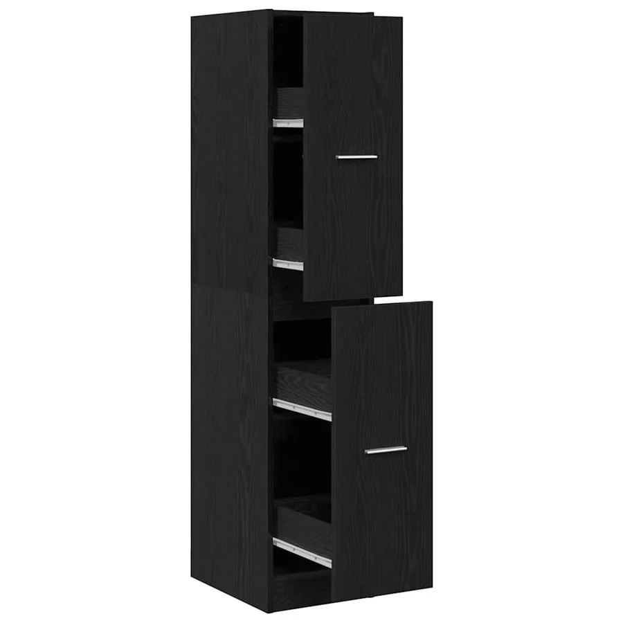 Armoire d'apothicaire Chêne noir 30x41x144,5 cm Bois d'ingénierie - 2