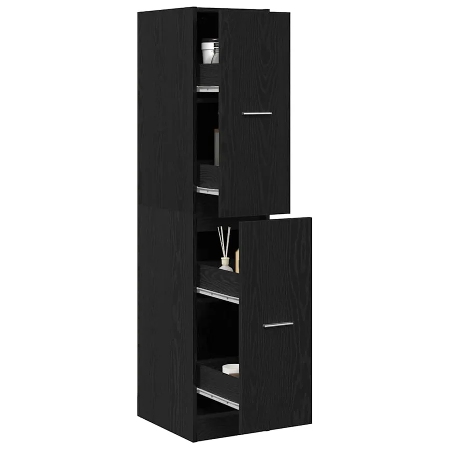 Armoire d'apothicaire Chêne noir 30x41x144,5 cm Bois d'ingénierie - 4