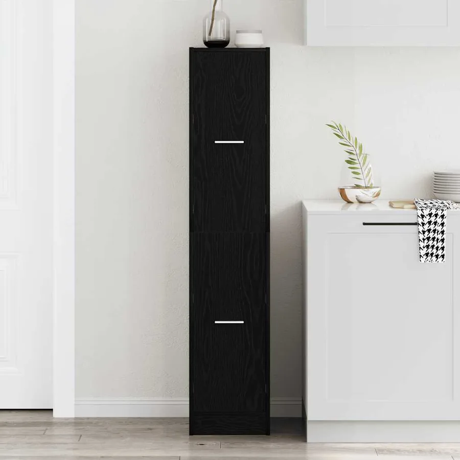 Armoire d'apothicaire Chêne noir 30x41x144,5 cm Bois d'ingénierie - 9