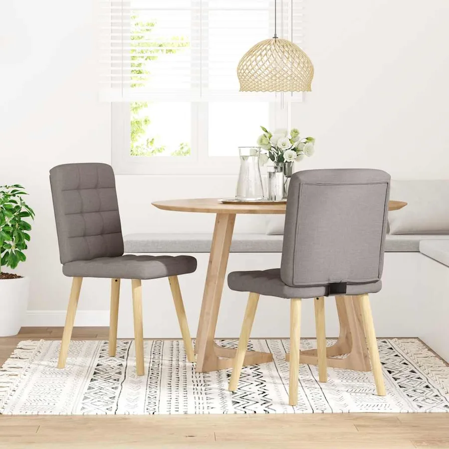 Chaises à manger lot de 2 taupe tissu - 2