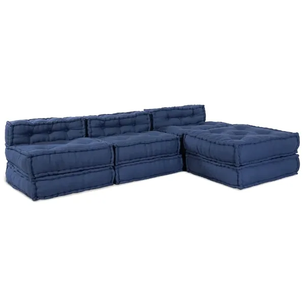 Unité de canapé modulaire 4 pcs Indigo Tissu