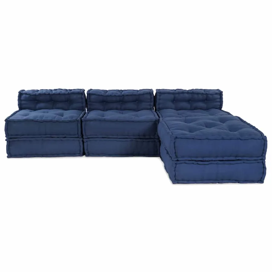 Unité de canapé modulaire 4 pcs Indigo Tissu - 9