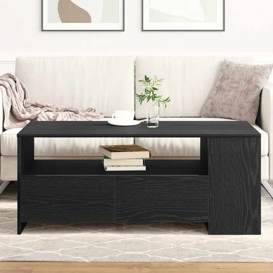 Table basse Chêne noir 102 x 55 x 43,5 cm Bois d'ingénierie - 4