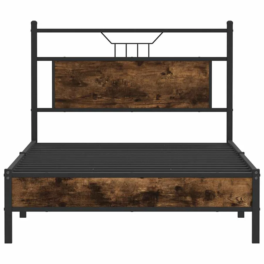 Cadre de lit sans matelas chêne fumé 100x200 cm bois ingénierie - 6