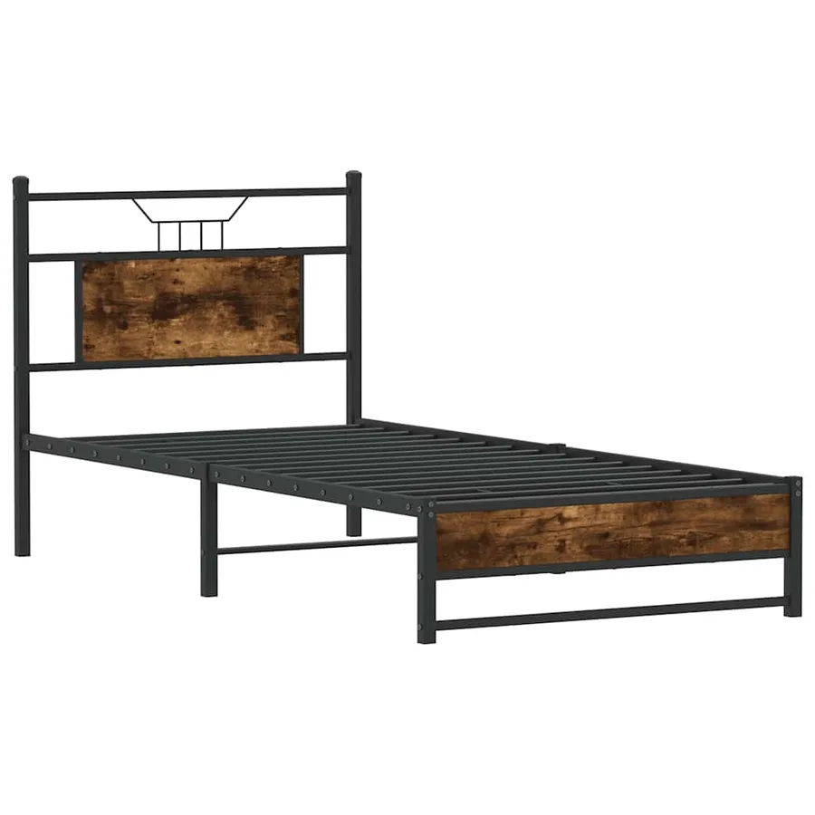 Cadre de lit sans matelas chêne fumé 90x190cm bois d'ingénierie - 5