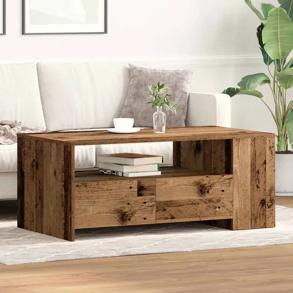Table basse Bois Ancien 102 x 55 x 43,5 cm Bois d'ingénierie