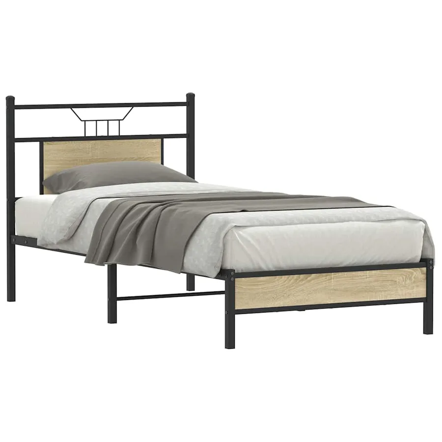 Cadre de lit sans matelas chêne sonoma 90x200 cm - 3