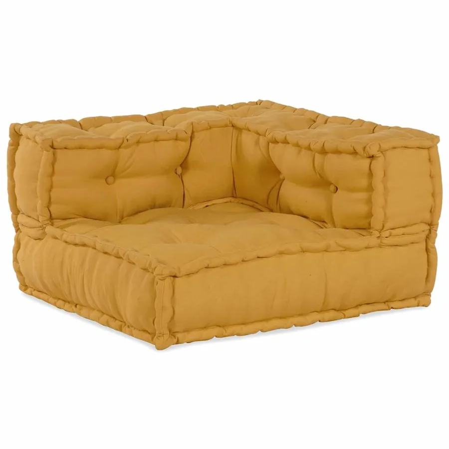Canapé modulable 2 places jaune 140x70x36 cm en tissu - 5