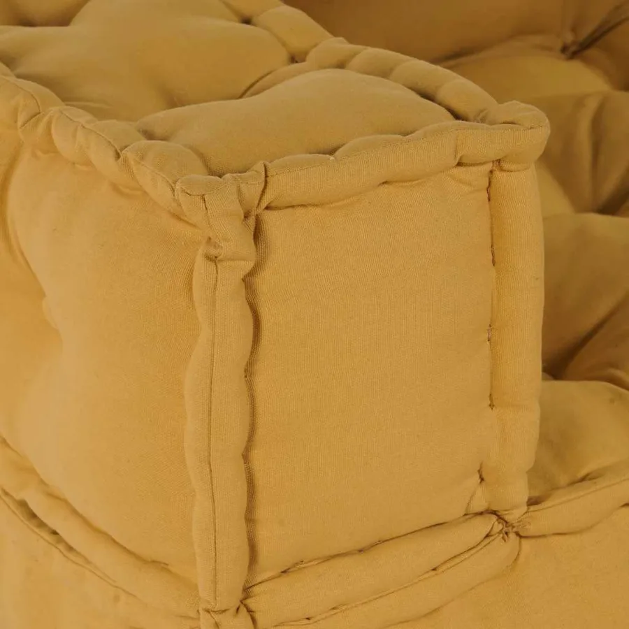 Canapé modulable 2 places jaune 140x70x36 cm en tissu - 7