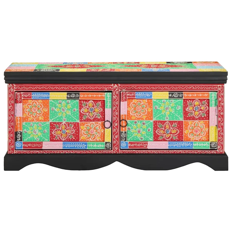 Table basse multicolore 90x50x40 cm bois de manguier massif - 2