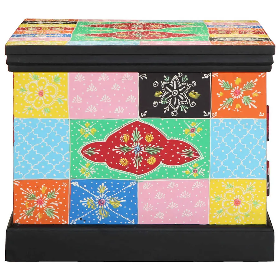 Table basse multicolore 90x50x40 cm bois de manguier massif - 4