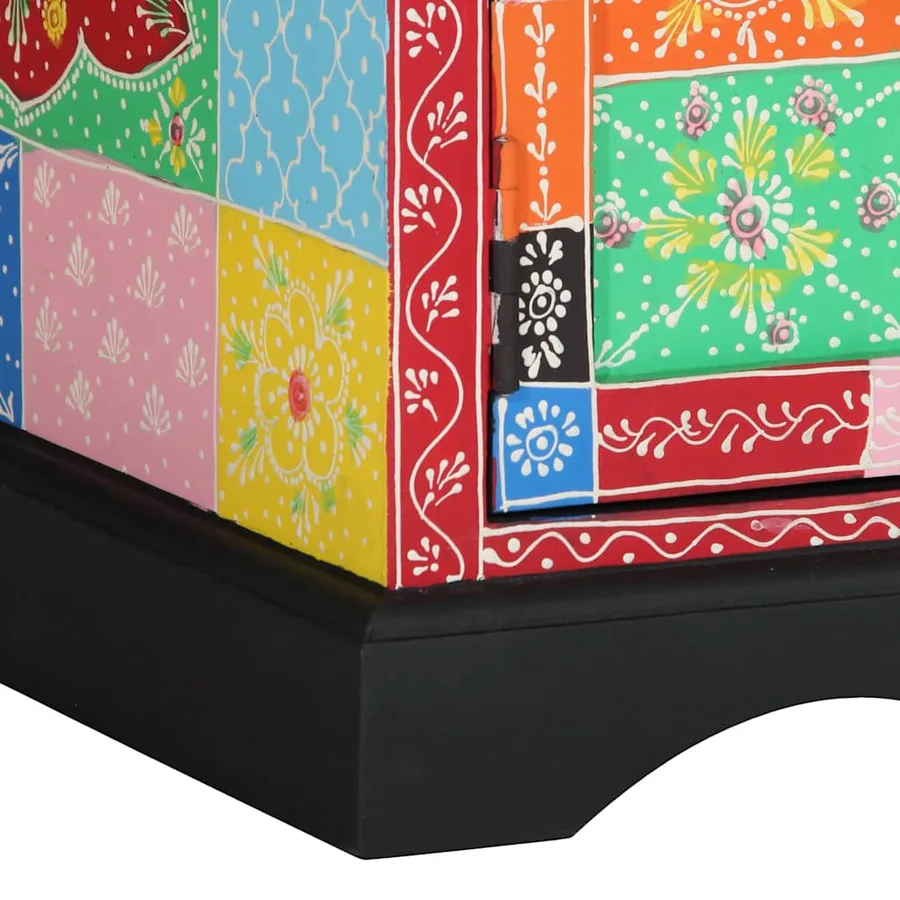 Table basse multicolore 90x50x40 cm bois de manguier massif - 8