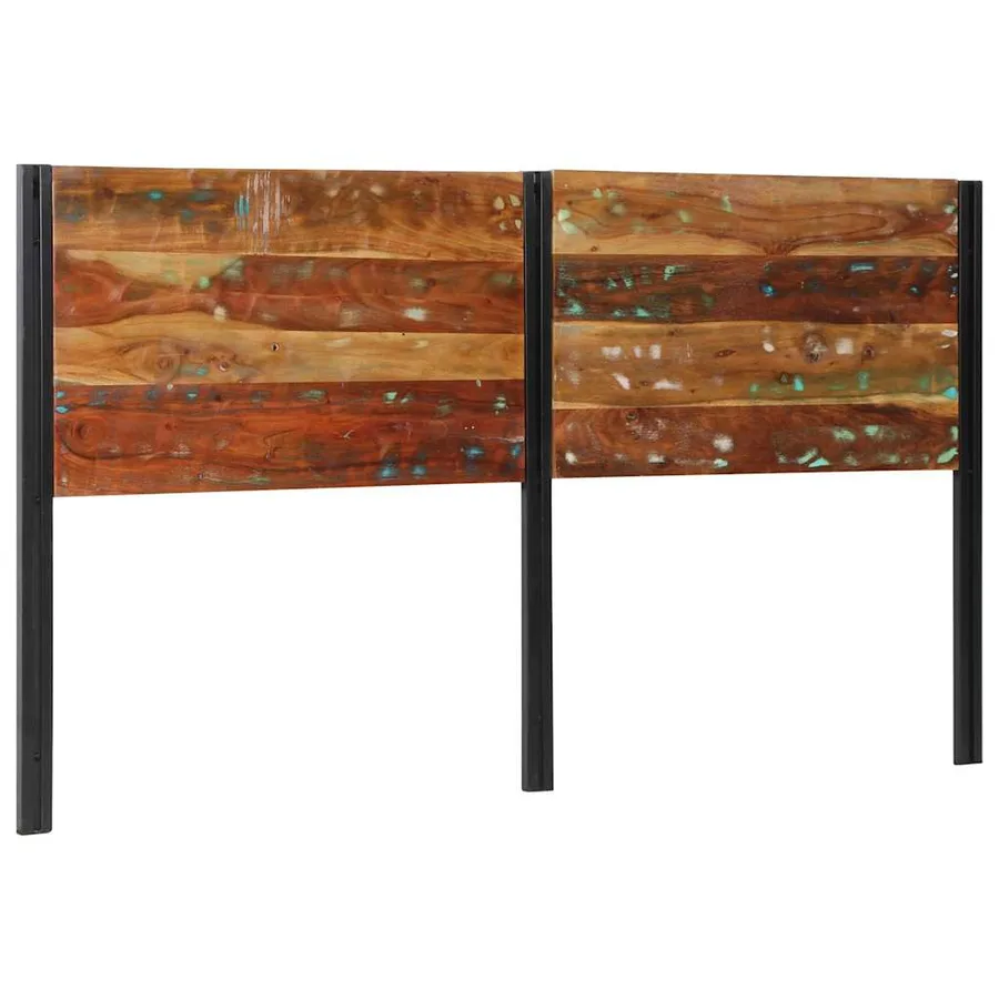 Tête de lit 180 cm bois massif récupéré et fer - 11
