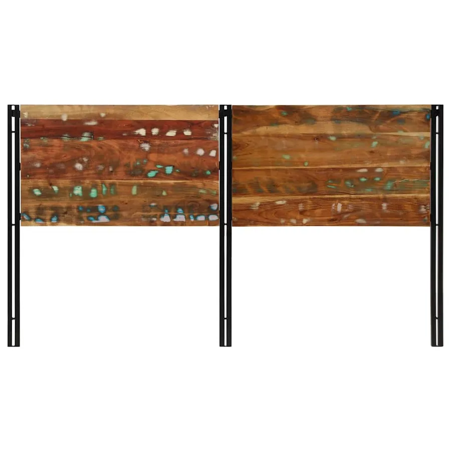 Tête de lit 180 cm bois massif récupéré et fer - 2