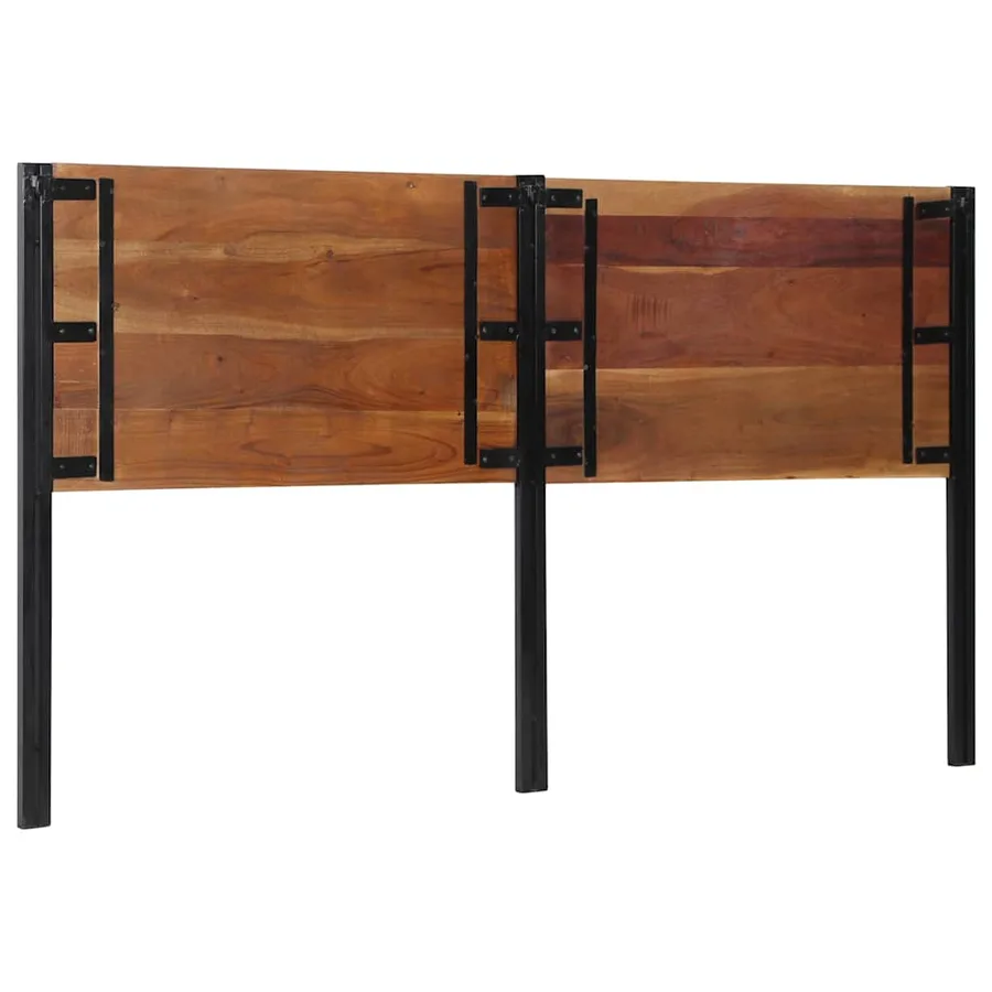 Tête de lit 180 cm bois massif récupéré et fer - 3