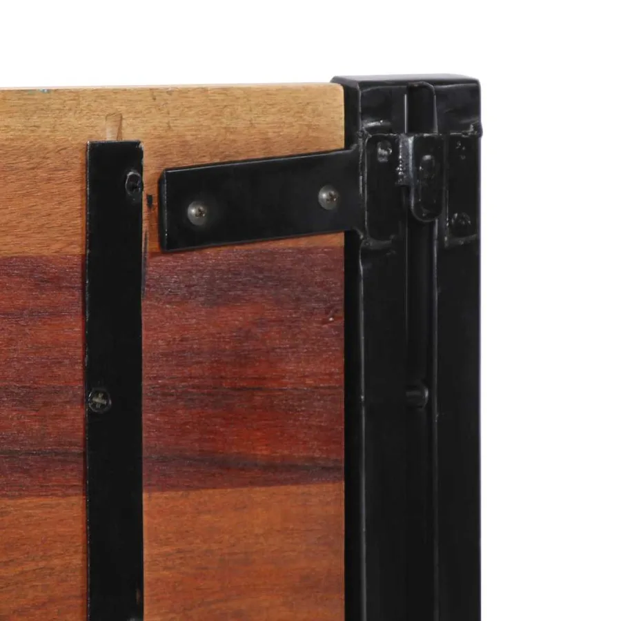 Tête de lit 180 cm bois massif récupéré et fer - 6