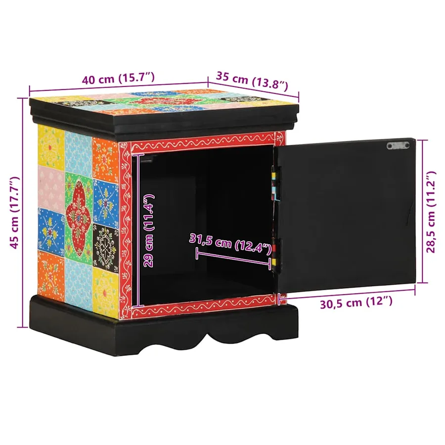 Table de chevet multicolore 2 pcs 40x35x45 cm - 12