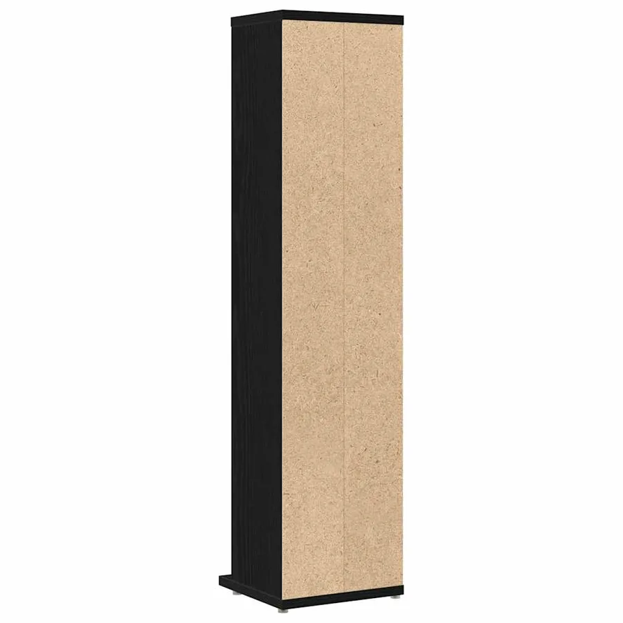 Armoire à CD chêne noir 21x20x88 cm bois d'ingénierie - 7