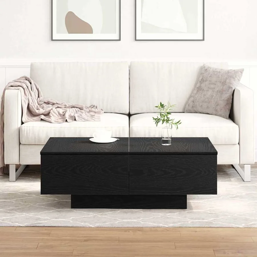 Table basse Chêne noir 90 x 60 x 31 cm Bois d'ingénierie - 4