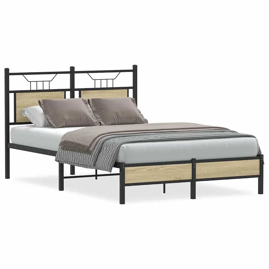 Cadre de lit sans matelas chêne sonoma 120x200 cm - 2