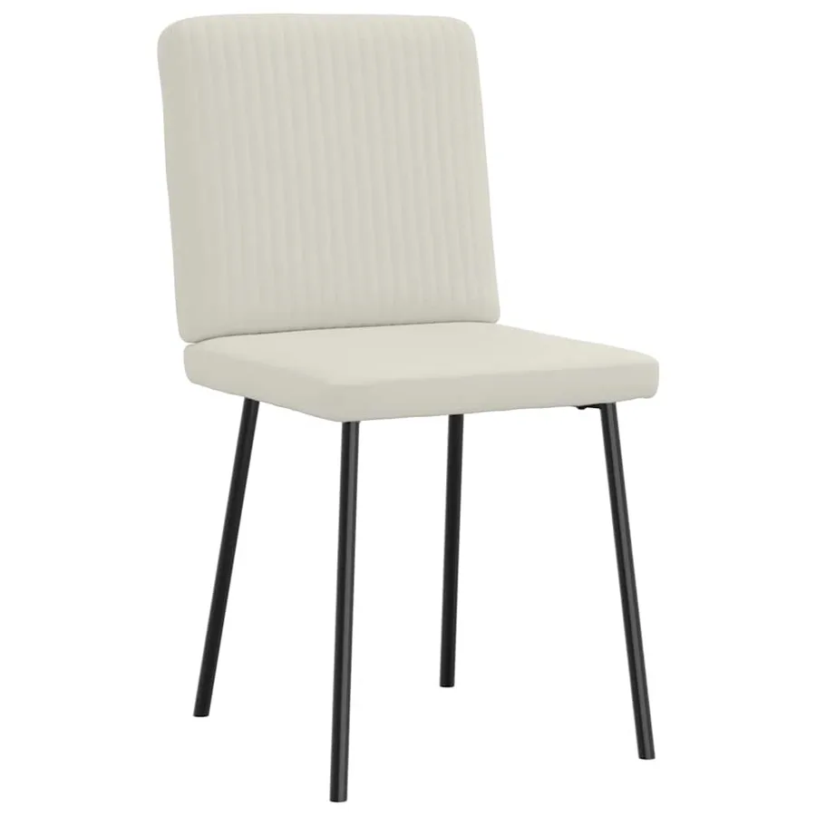 Chaises à manger lot de 4 Crème Velours - 4