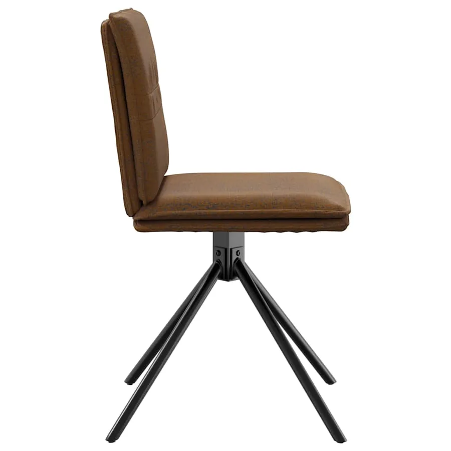 Chaises à manger lot de 4 marron similicuir daim - 5