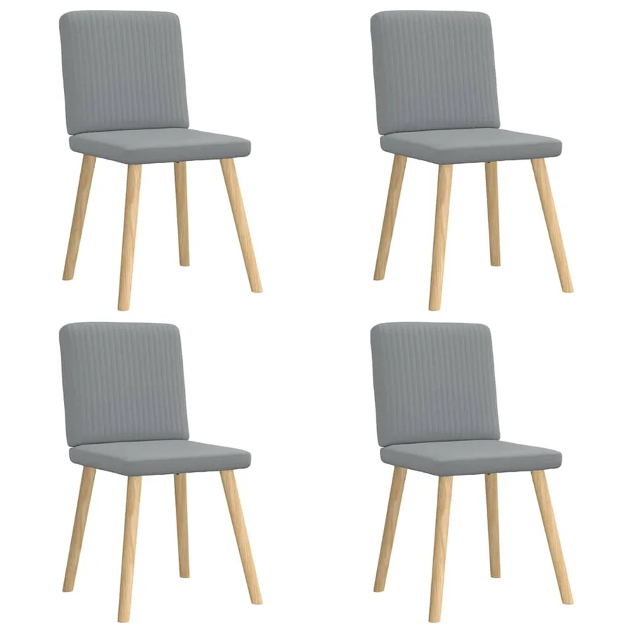 Chaises à manger lot de 4 gris clair tissu - 2