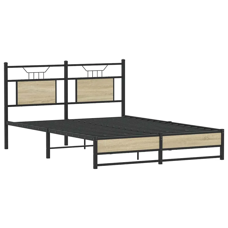 Cadre de lit sans matelas chêne sonoma 137x190 cm - 3